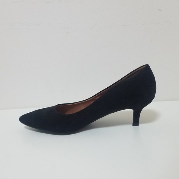 H&M BLACK Classic Suede Pointed Toe Low Heels - Picture 3 of 5